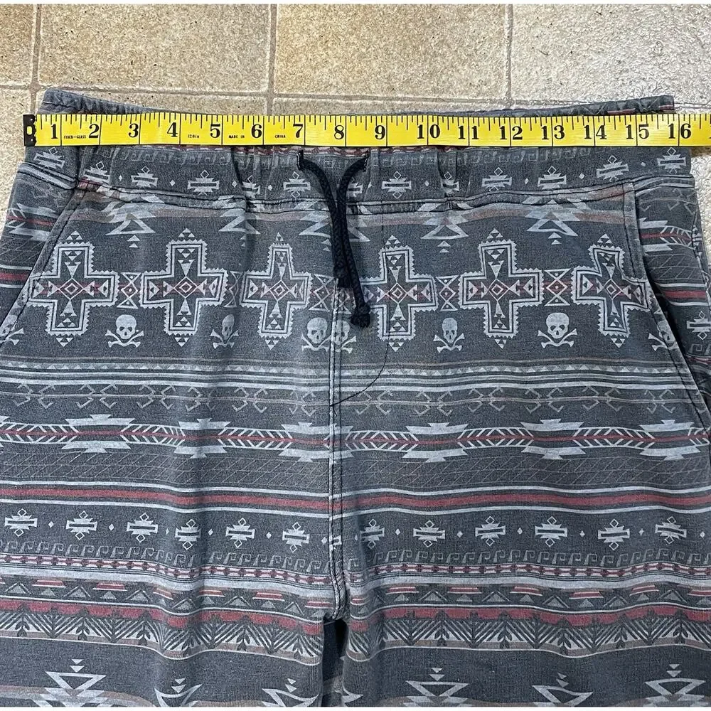 Beautiful Giant Jogger Men’s Large Gray Pull On Southwestern Aztec Sweatpants